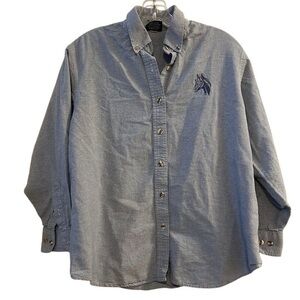 Three Rivers Vintage Men's Blue Check Button-Down Shirt Size L